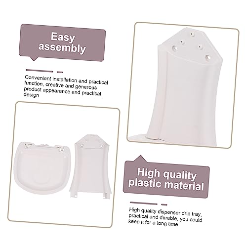 Cabilock 1pc Water Tray Foam Dispenser Tray Drip Tray for Soap Dispenser Soap Dispenser Drip Catcher Wall Soap Water Dispenser Stand Desktop Tray Container Wall-Mounted Plastic White