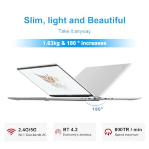 WOZIFAN 15.6 Inch Laptop Computer 6GB DDR4 256GB SSD 1920x1080 IPS Display Win 11 Laptop Celeron J4105 1.5Ghz(Up to 2.5Ghz) 4-Core Processor Notebook 2.4G+5G WiFi BT4.2 Adapter Wireless Mouse-Silver