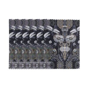 Placemats, Dragonflies Grey Print Placemats Set of 6, Heat Resistant Place Mats, Washable Table Mats