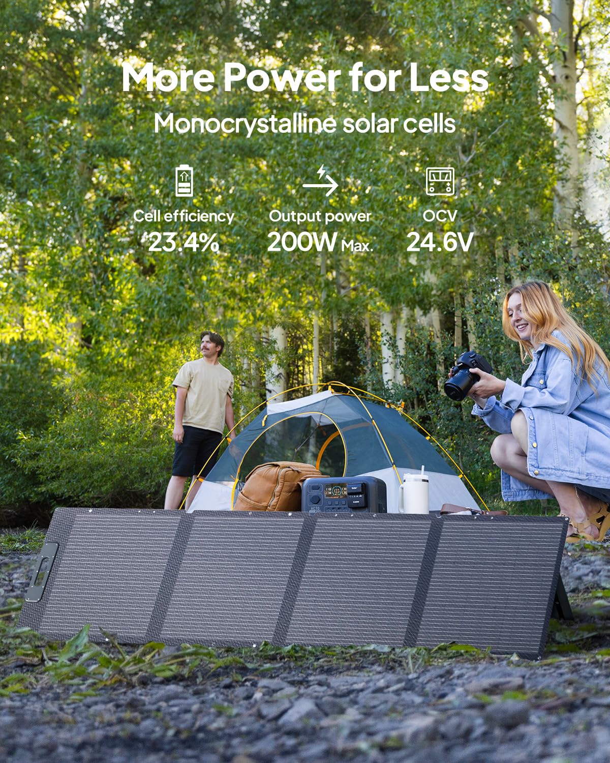 BLUETTI Solar Generator AC200MAX with 2 200W Solar Panels, 2048Wh Portable Power Station w/ 4 2200W AC Outlets, LiFePO4 Battery Pack, Expandable to 8192Wh for Home Backup, RV Camping Emergency