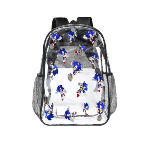 jpsxnwv clear backpack for girls boys, cartoon heavy duty large bookbag for school, transparent see through bag for kids women for college work travel