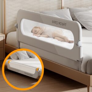 strenkitech foldable toddler bed rails - kids guard bumper for crib safe bed side rail for twin queen king full size beds 32inch