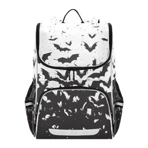 sletend backpack bats halloween school backpack travel hiking large capacity causal daypack bookbag laptop schoolbag with reflective tape for boys girls adults