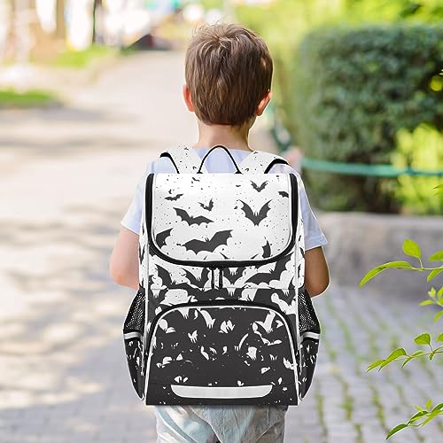 Sletend Backpack Bats Halloween School Backpack Travel Hiking Large Capacity Causal Daypack Bookbag Laptop Schoolbag with Reflective Tape for Boys Girls Adults