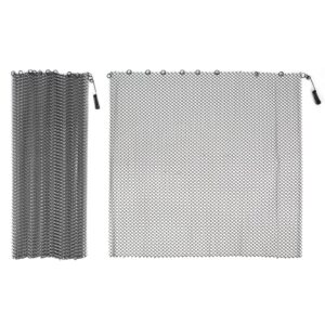 copgge fireplace mesh screen curtain 2 replacement black metal hanging mesh curtain fireplace spark guard iron mesh fireplace cover fireplace safety mesh 24" high x 24" wide with pulls