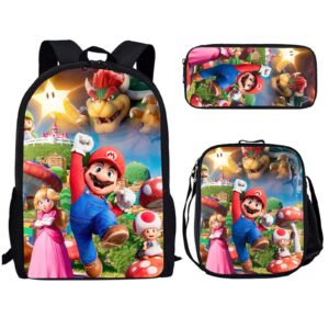 kids 3pcs backpack set with lunch box and pencil bag boy girls cartoon school bag travel backpack back to school supplies