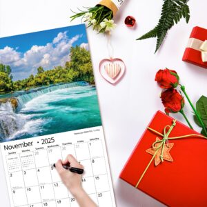 2024 2025 Wall Calendar, 18 Month July 2024 - December 2025, Monthly Calendar Waterfall, 12" x 24" Opened,Full Page Months Thick & Sturdy Paper for Gift Calendar Organizing & Planning