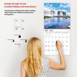 2024 2025 Wall Calendar, 18 Month July 2024 - December 2025, Monthly Calendar Waterfall, 12" x 24" Opened,Full Page Months Thick & Sturdy Paper for Gift Calendar Organizing & Planning