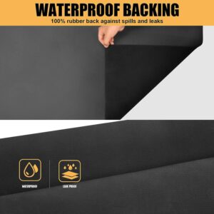 Under Sink Mats, 34" X 22" Or Smaller Cut to Fit Under Sink Shelf Liner for Kitchen Bathroom Cabinets, Absorbent & Drying Shelf Liner for Bathroom Vanity Cabinets, Dark Grey