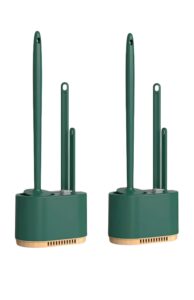 toilet brush and plunger set,3 in 1 toilet bowl brush plunger set with ventilated holder for deep cleaning, bathroom cleaning combo with modern caddy stand (green)