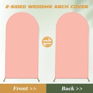 Spandex Fitted Arch Backdrop Cover Chiara Arch Cover Backdrop Fabric,2-Sided Wedding Arch Cover for Wedding Ceremony Birthday Party Baby Shower Banquet Decoration(Dusty Rose, 3.3 x 6.6 ft)