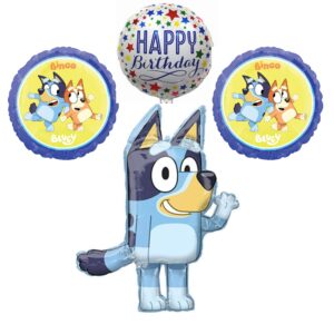 anagram bluey bingo balloons - bluey birthday party supplies balloon bouquet decorations pack of 4