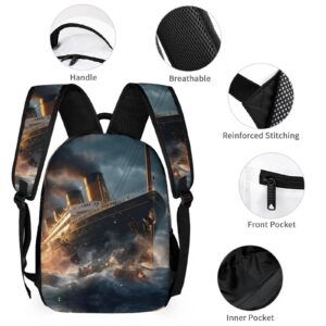 Titanic Cruise Ship Boat Cute Backpack Lightweight Dayback Printed Back Pack with Front Pocket Durable Design