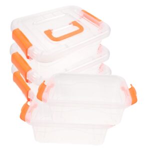 tehaux clear toy bins 5pcs box baby small plastic box snack office storage bins
