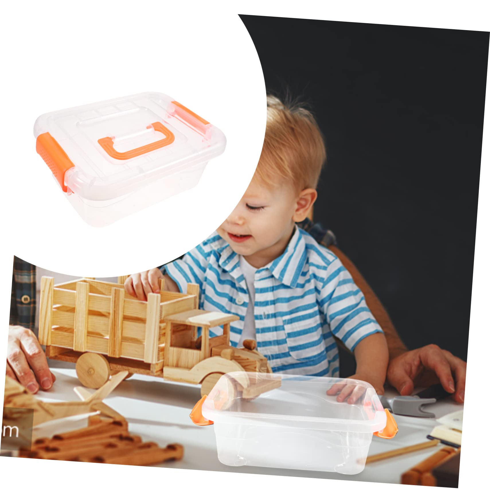 TEHAUX Clear Toy Bins 5pcs Box Baby Small Plastic Box Snack Office Storage Bins