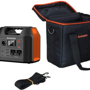 EnginStar 300w Power Station Bundle w/Carrying Bag 296Wh Portable Solar Generator Bundle w/Shockproof Storage Box for Renewable Energy Solar Power Generator, Emergency Backup Power, Outdoor Camping