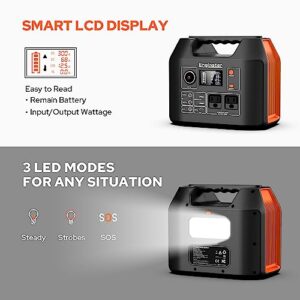 EnginStar 300w Power Station Bundle w/Carrying Bag 296Wh Portable Solar Generator Bundle w/Shockproof Storage Box for Renewable Energy Solar Power Generator, Emergency Backup Power, Outdoor Camping