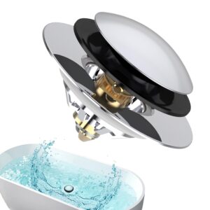 upgrade bathtub stopper with hair catcher, pop up tub drain stopper, anti clogging bathtub drain cover,replaces lift and turn, tip-toe and trip lever drains for tub, easy install and clean