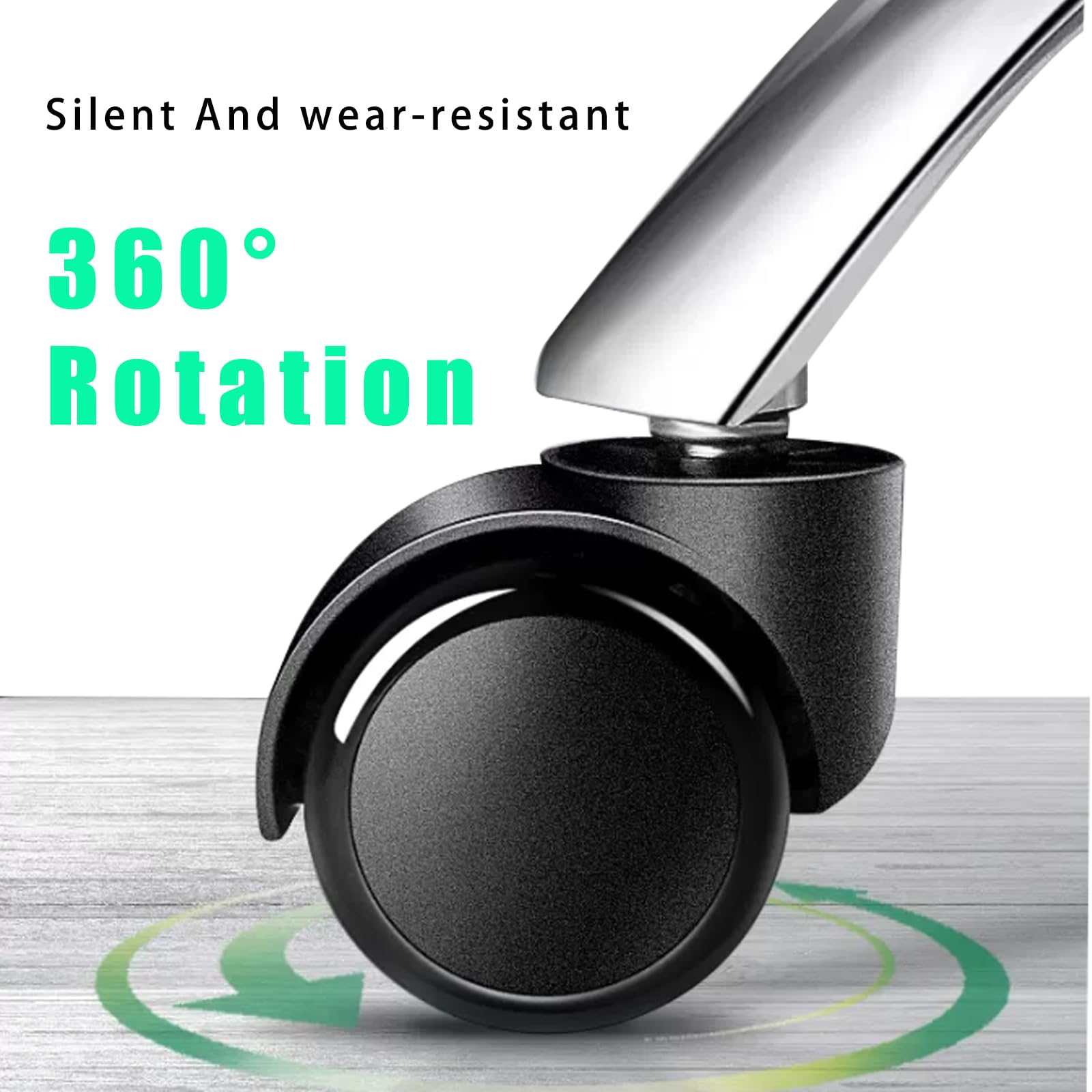 2 Inch Office Chair Wheels Heavy Duty Replacement, Mute Rubber Rotating Desk Office Chair Replacement Wheels, Safe for All Floor Protecting Office Chair Caster Wheels 11mm Standard Stem Size Fits 99%