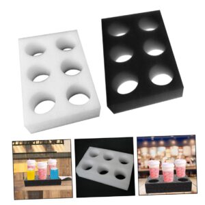 Alipis 6 Pcs Milk Tea Cup Holder to Go Drinks Carrier Cup Holder Trays Six-Holes Cup Holder Packing Trays Glass Car Cup Holder Drink Carrier Tray Universal Pearl Cotton Tea Set re-usable