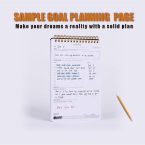 Goal Planning Notepad - A5 Goal Setting Journal for Project Management with Action plan, Task List & Daily Goal Tracker. Productivity Planner for Business Work - 54 Sheets