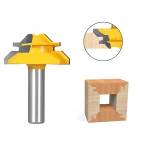 TOTOWOOD 45 Degree Lock Miter Router Bit 3-Piece Set, for 31/64", 3/4"，1"，Cutting Height, 1/2 Inch Shank.Woodworking Tools Joint Router Bits 3PCS 1/2 Shank)