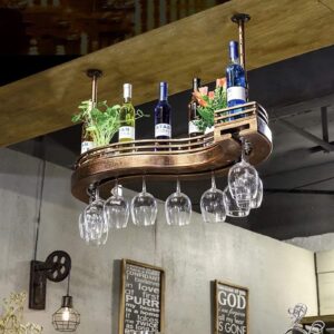 lajuu wine racks,wine bottle glass racks european style type s ceiling, wine bottle holder wine glass rack goblet stemware racks bronze bar dining roomniture-vintage home decor racks/a/100cm(39 in)