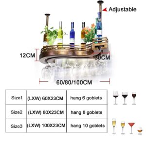 LAJUU Wine Racks,Wine Bottle Glass Racks European Style Type s Ceiling, Wine Bottle Holder Wine Glass Rack Goblet Stemware Racks Bronze Bar Dining Roomniture-Vintage Home Decor Racks/a/100Cm(39 in)