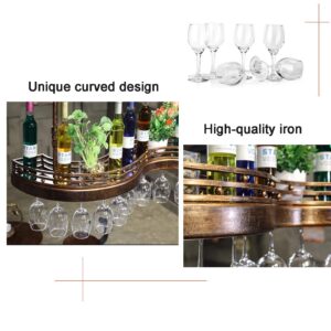 LAJUU Wine Racks,Wine Bottle Glass Racks European Style Type s Ceiling, Wine Bottle Holder Wine Glass Rack Goblet Stemware Racks Bronze Bar Dining Roomniture-Vintage Home Decor Racks/a/100Cm(39 in)