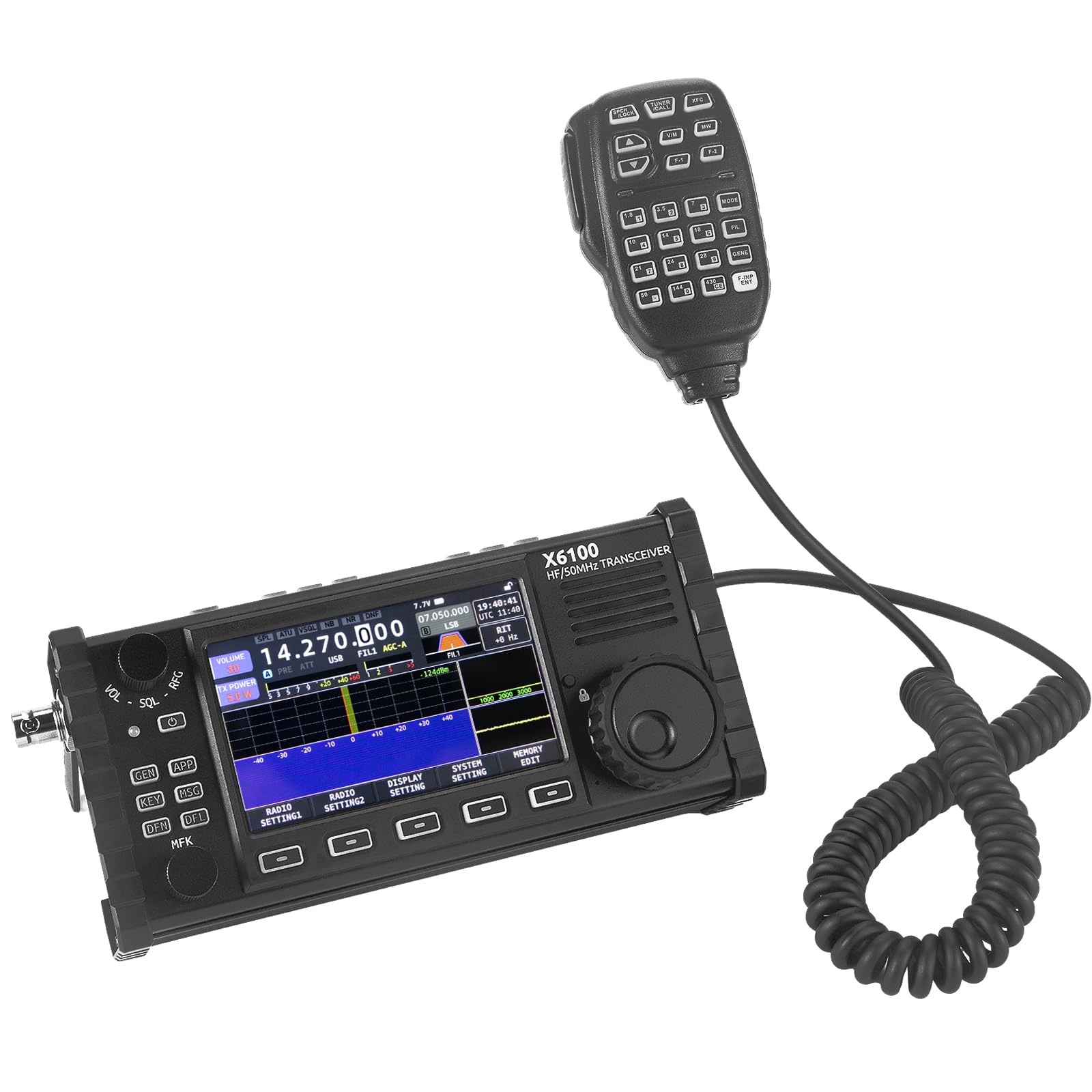 Xiegu X6100 HF Transceiver,SDR,10W,Full Mode,Built-in Battery,Portable Long Range Two-Way Radio