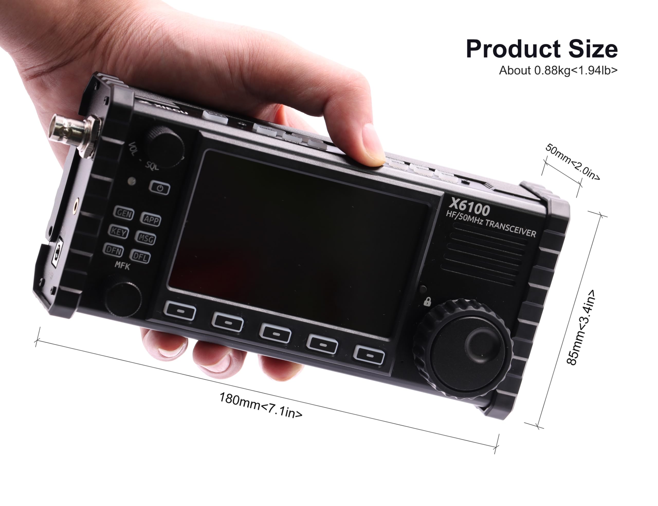 Xiegu X6100 HF Transceiver,SDR,10W,Full Mode,Built-in Battery,Portable Long Range Two-Way Radio