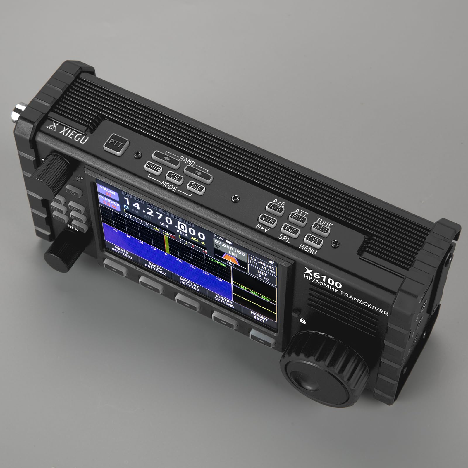 Xiegu X6100 HF Transceiver,SDR,10W,Full Mode,Built-in Battery,Portable Long Range Two-Way Radio