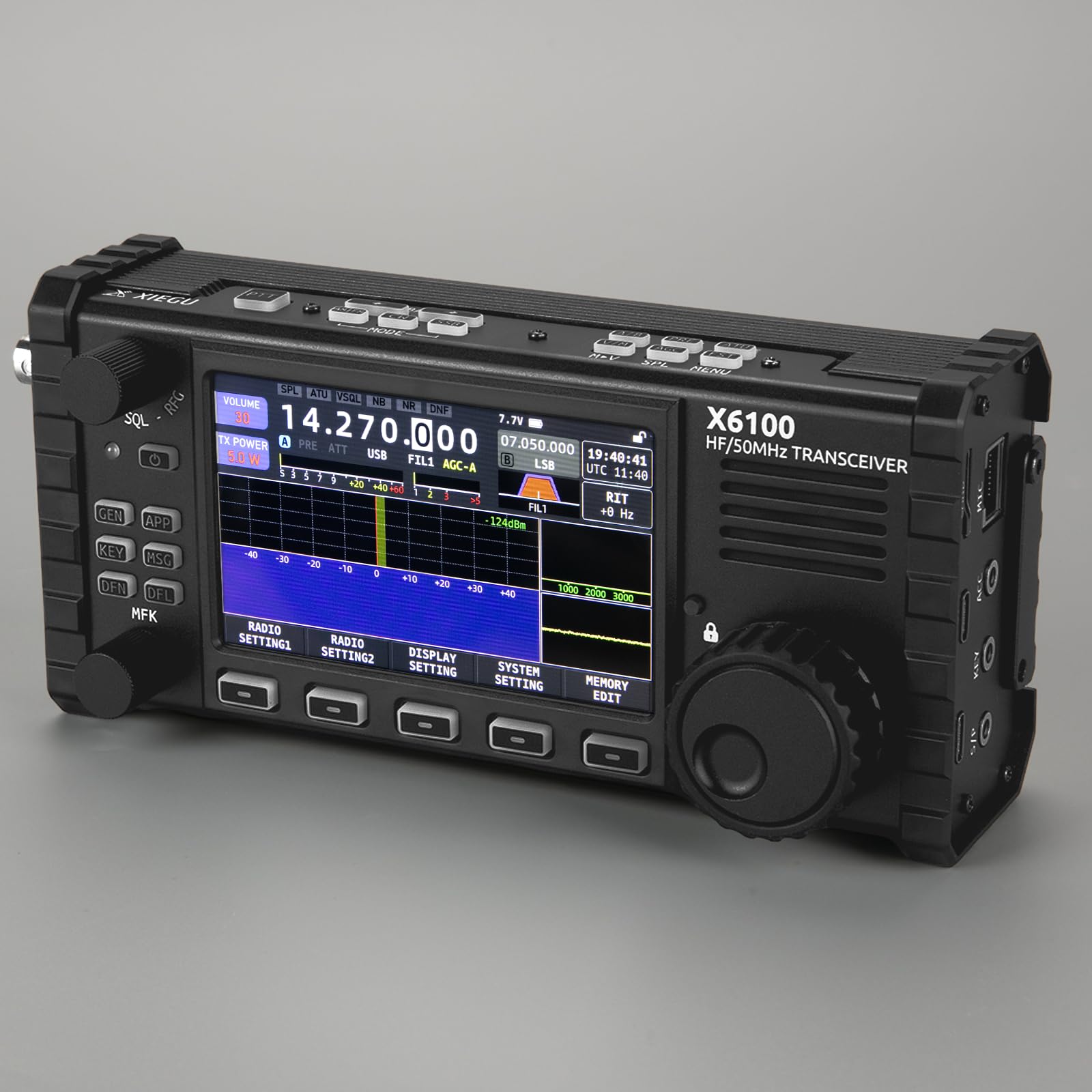 Xiegu X6100 HF Transceiver,SDR,10W,Full Mode,Built-in Battery,Portable Long Range Two-Way Radio