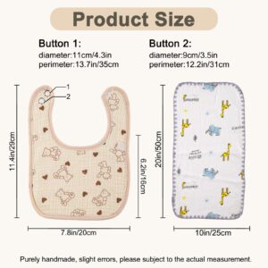 Da GaoYang 8 Pack Muslin Baby Bibs for Newborns and Toddlers, Cotton Unisex Baby Bandana Drool Bibs for Drooling and Teething & Feeding