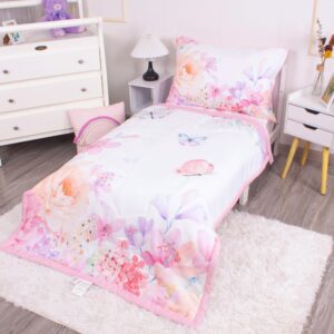 la premura blush floral butterfly toddler bedding set, girl toddler bed set, toddler bed sheets, toddler bedding sets for girls, toddler bed girl, toddler comforter set