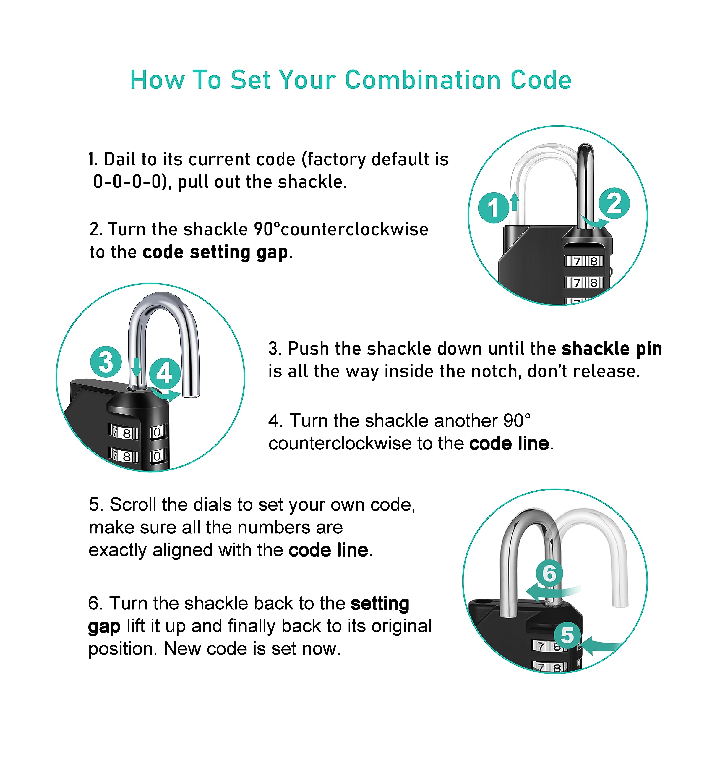 NAGE 4-Digit Combination Lock for Locker, Lock for Gym Locker, Fence, Gate, Case, Combination Padlock Easy to Use and Set, Number Lock Sturdy & Durable (Pink)