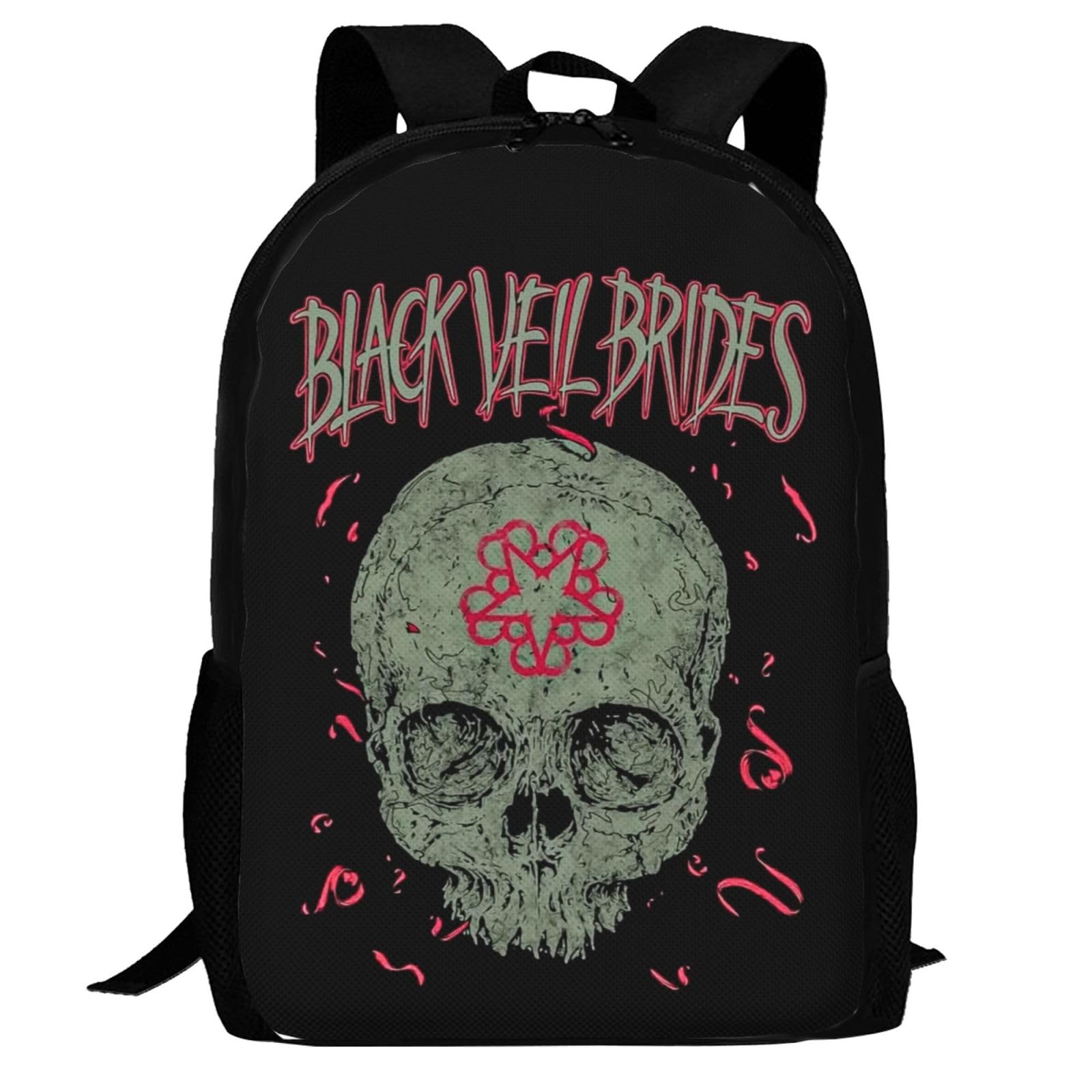 CASOWAT Black Rock Veil Brides Band Backpack Laptop Backpack Cartoon Shoulders Daypack Work Travel Bags For Men Women