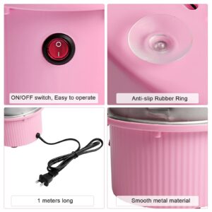 VAlinks Cotton Candy Machine, Mini Electric Cotton Candy Maker with Splash-Proof Plate & Sugar Scoop Use with Sugar, Candy, Homemade Sweet for Home Family Birthday Party, Christmas & Wedding, Pink