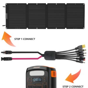 NEOQOQO 6 in 1 Solar Panel Connectors Extension Cable, 14AWG Solar Panel Female and Male Connectors to XT60 Anderson 4 Different DC Adapter Cables for Solar Panel & Power Station