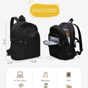 UPPACK College Backpack for Women Man Casual Daypack Backpacks Lightweight Travel Cute Preppy Backpack Aesthetic Simple Black Backpack Waterproof Carry On backpack for Airplanes College Essentials