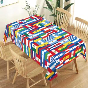 heyfary national hispanic heritage month tablecloth spanish speaking countries flags decoration home kitchen dining room rectangular table cloth decor-60×84inch