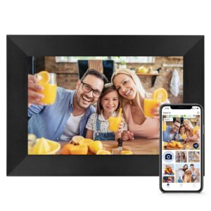 anna bella digital picture frame 8 inch wifi digital photo frame ips hd touch screen, smart cloud photo frame with 16gb storage share photos and videos via aimor app anytime anywhere