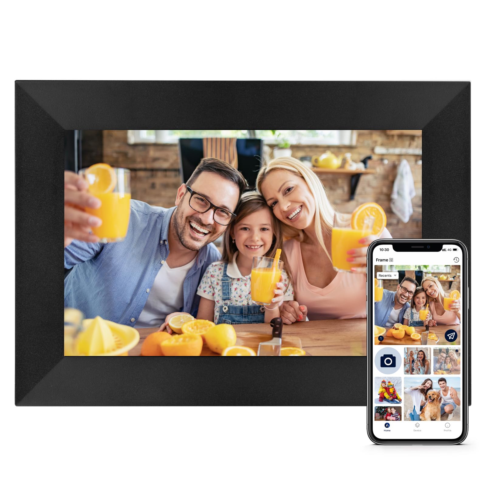 Anna Bella Digital Picture Frame 8 Inch WiFi Digital Photo Frame IPS HD Touch Screen, Smart Cloud Photo Frame with 16GB Storage Share Photos and Videos Via AiMOR App Anytime Anywhere