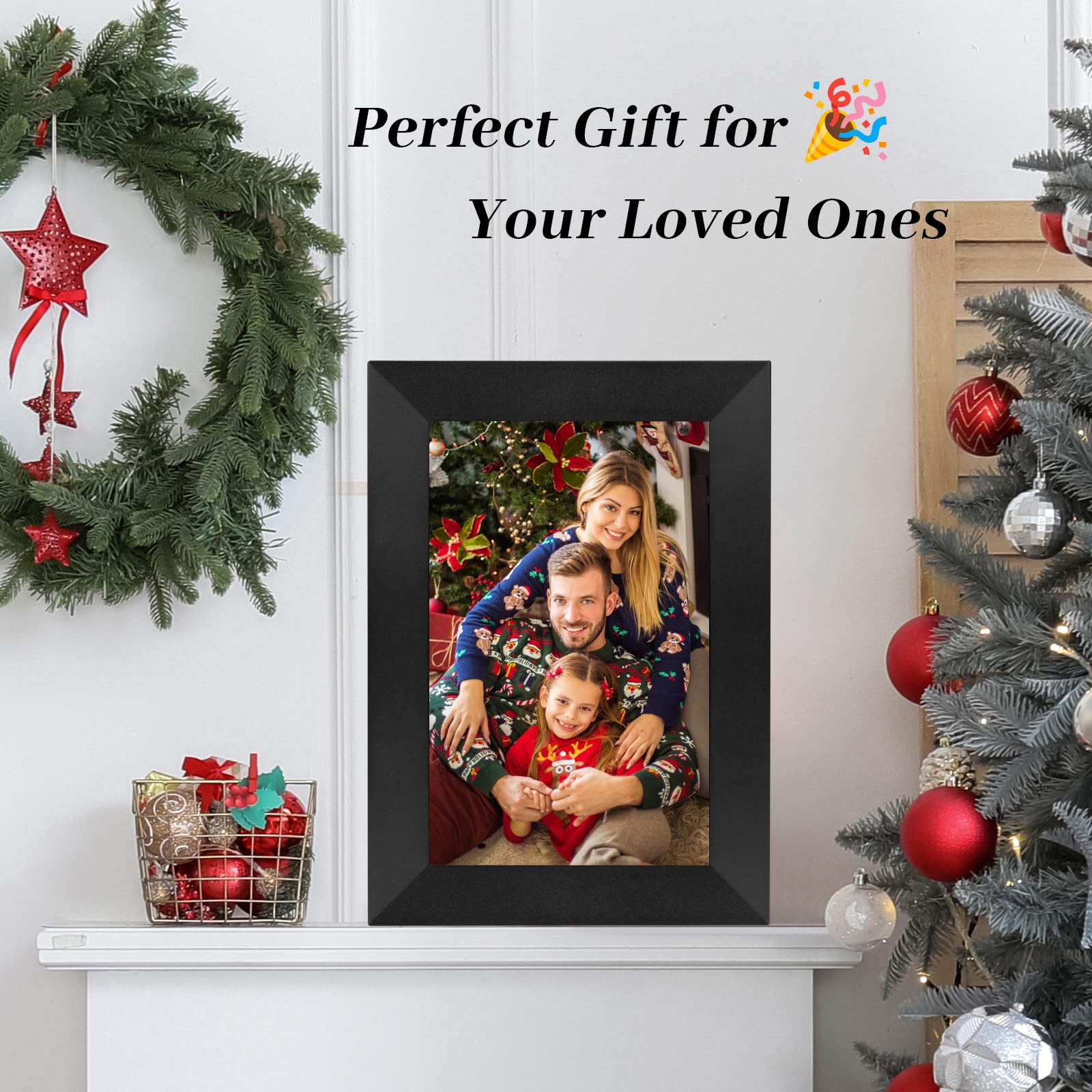 Anna Bella Digital Picture Frame 8 Inch WiFi Digital Photo Frame IPS HD Touch Screen, Smart Cloud Photo Frame with 16GB Storage Share Photos and Videos Via AiMOR App Anytime Anywhere