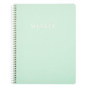 tsfpapier undated weekly and monthly note book planner for 2024 and 2025, soft cover daily to do list organizer appointment journal schedule spiral notebook, 8.9x7.1 inch, mintgreen