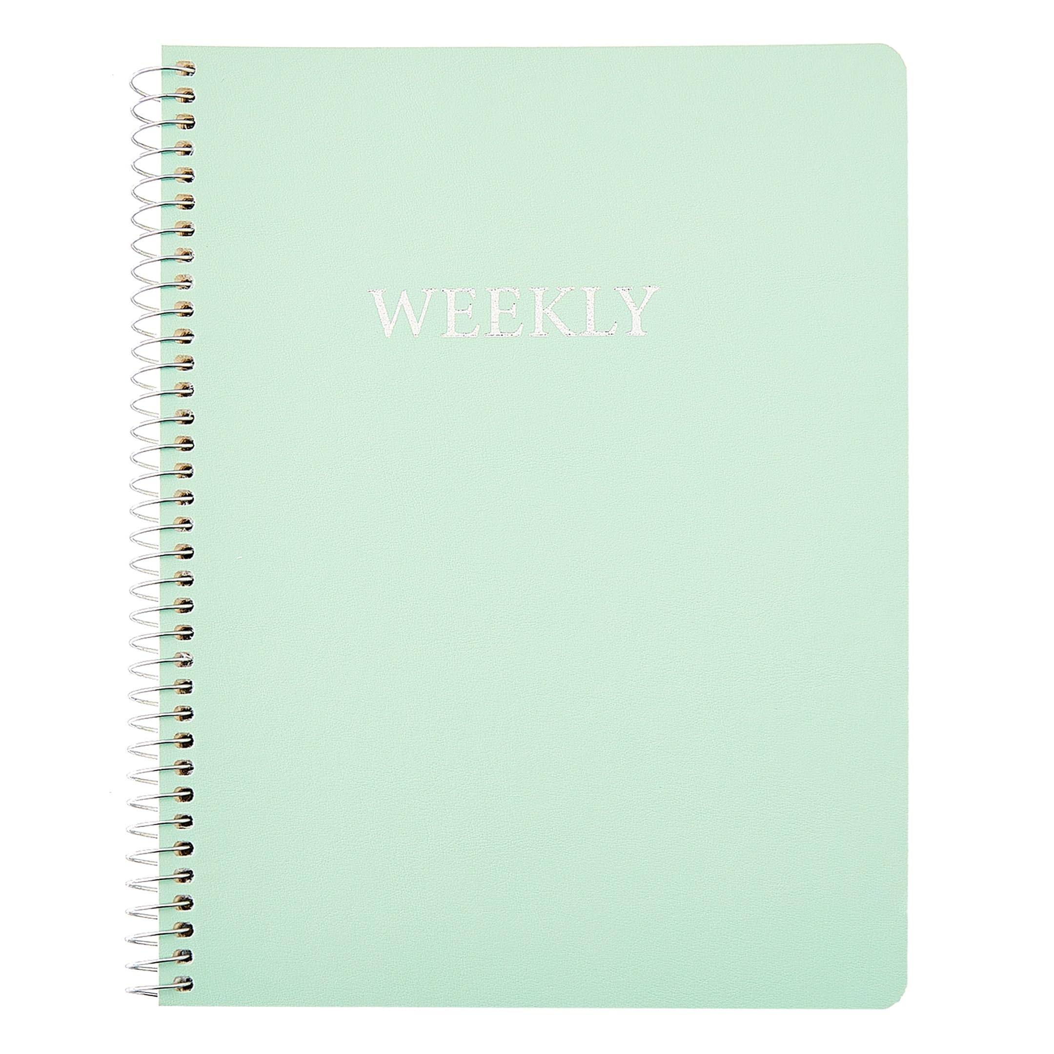 TSFPapier Undated Weekly and Monthly Note book Planner for 2024 and 2025, Soft Cover Daily to Do List Organizer Appointment Journal Schedule Spiral Notebook, 8.9x7.1 inch, MintGreen