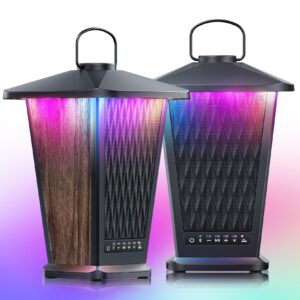 outdoor bluetooth speaker waterproof, 80w true wireless stereo sound with punchy bass, multi-connect up to 100 speakers, 4 adjustable modes beat-driven lights, party/patio/pool side/porch, 2 pack