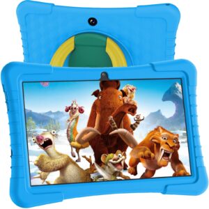 yobanse kids tablet, 10 inch tablet for kids android 12 tablet 3gb 64gb toddler tablet with 8000mah battery, wifi, bluetooth, dual camera, parental control(blue)