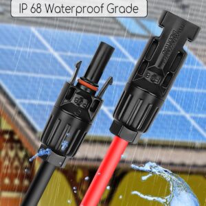 QLZOZB Solar to XT60 Extension Cable 12AWG 25FT XT60 to Solar Panel Extension Cable, Waterproof IP68 Solar Adapter Connecting Harness for Portable Power Station Solar Generator