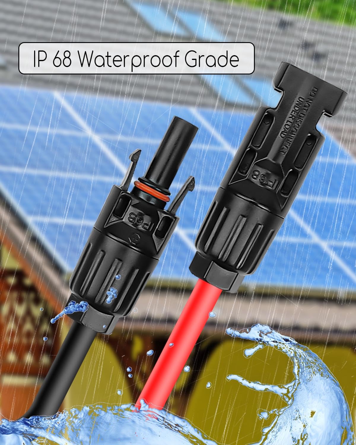 QLZOZB Solar to XT60 Extension Cable 12AWG 25FT XT60 to Solar Panel Extension Cable, Waterproof IP68 Solar Adapter Connecting Harness for Portable Power Station Solar Generator